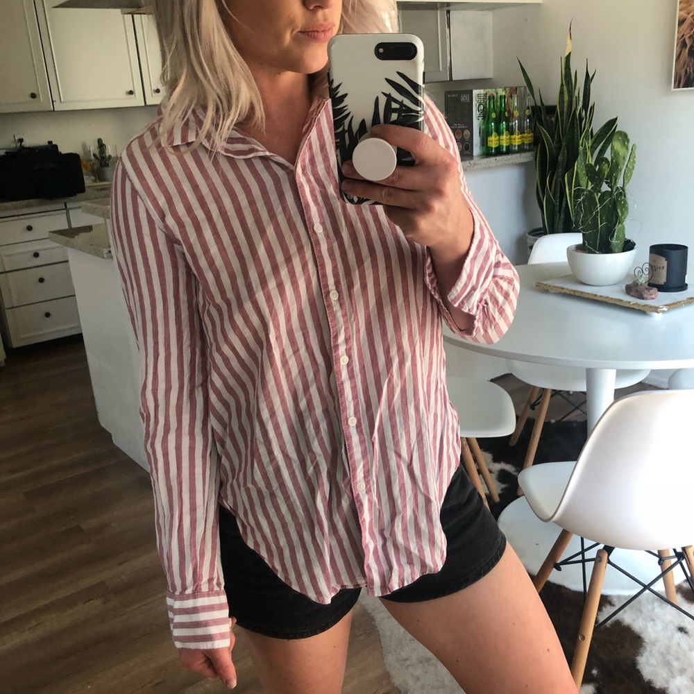 Striped H&M button down top